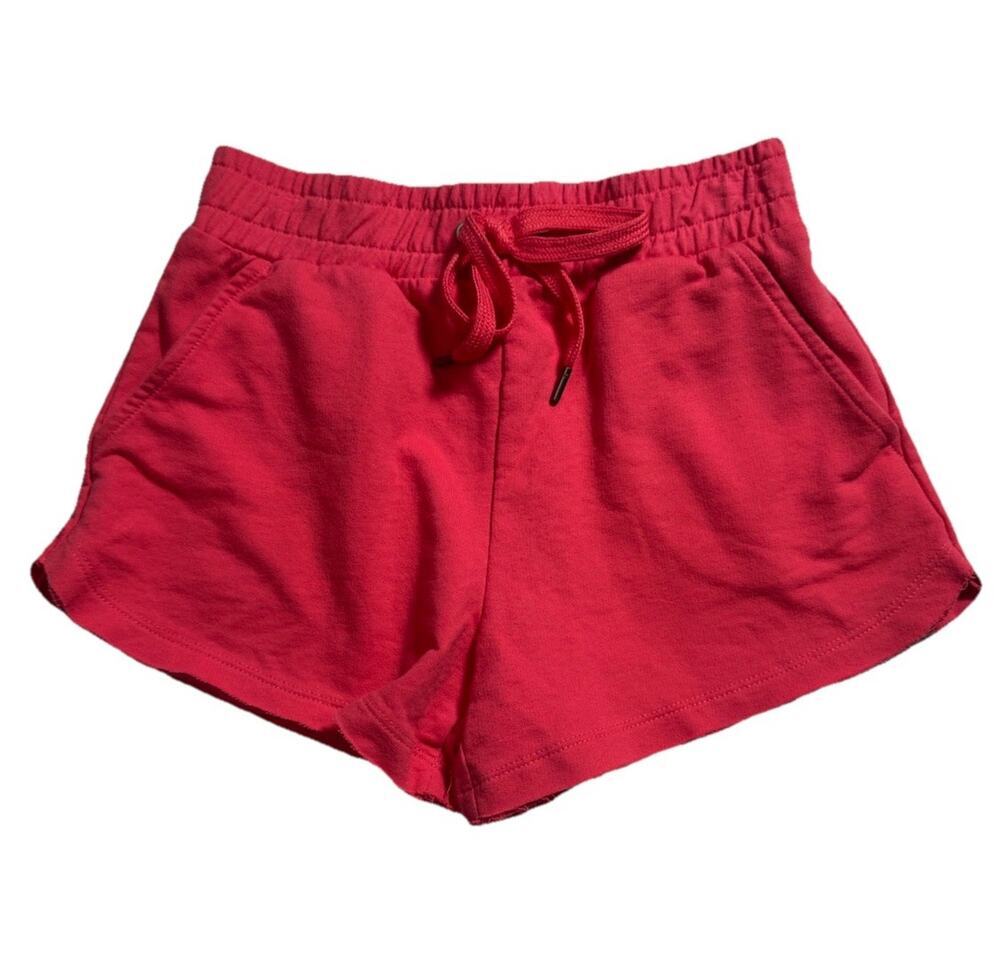 Habitual Girls Coral Pink Sweat Shorts Size 10 Drawstring Pockets Casual